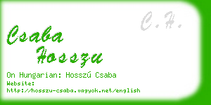 csaba hosszu business card