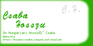 csaba hosszu business card